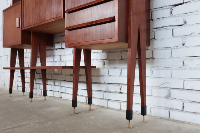 Elegant mid-century Italian Wall Unit & Bookcase, 1950s