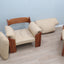 Pair of vintage walnut armchairs MOBIL GIRGI 1970s