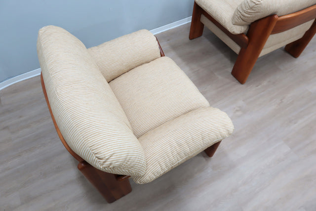 Pair of vintage walnut armchairs MOBIL GIRGI 1970s