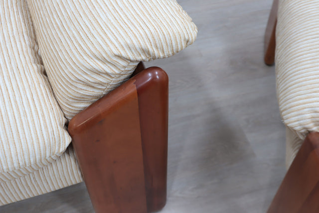 Pair of vintage walnut armchairs MOBIL GIRGI 1970s