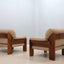 Vintage walnut armchairs MOBIL GIRGI 1970s, set of 2