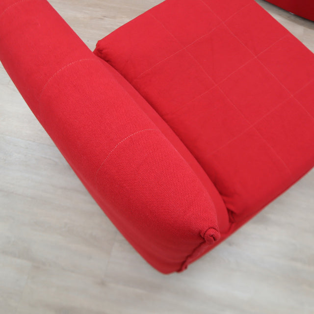 Set 4 red 1970s Baia modular chairs by Citterio & Nava. 4 fauteuils modulables Baia Citterio Nava. 4er Set Baia Sessel Citterio Nava 1970.