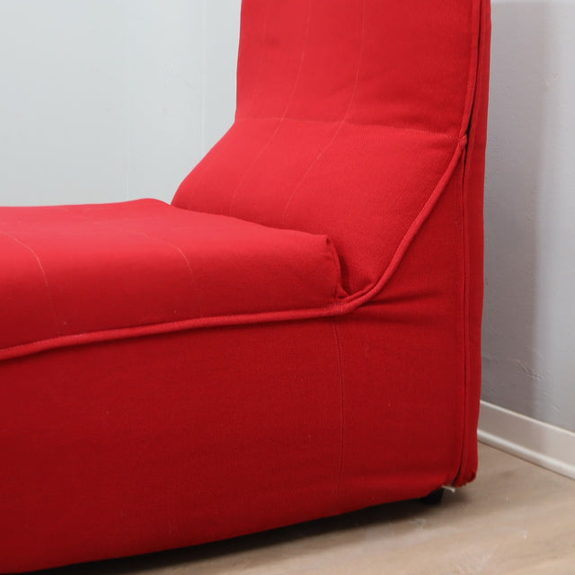 Set 4 red 1970s Baia modular chairs by Citterio & Nava. 4 fauteuils modulables Baia Citterio Nava. 4er Set Baia Sessel Citterio Nava 1970.