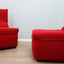 Set 4 red 1970s Baia modular chairs by Citterio & Nava. 4 fauteuils modulables Baia Citterio Nava. 4er Set Baia Sessel Citterio Nava 1970.