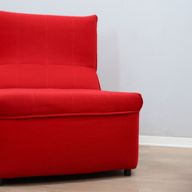 Set 4 red 1970s Baia modular chairs by Citterio & Nava. 4 fauteuils modulables Baia Citterio Nava. 4er Set Baia Sessel Citterio Nava 1970.