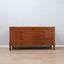 1970s Italian walnut multi-drawer credenza, recessed handles, solid wood feet. Mobile anni 70 noce massello. Buffet vintage en noyer. Sideboard Design.