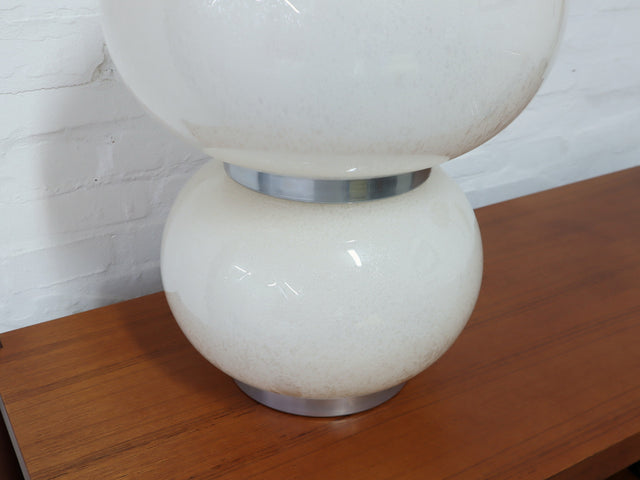 Murano pulegoso glass double shade table lamp Mazzega 1970s
