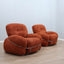 Poltone Piazzesi vintage armchair velours des années 70 Fauteuils orange Designer-Sessel