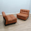 Amanta leather armchairs Cognac-Leder restauriert fauteuils vintage  Mario Bellini C&B Italia 1960s
