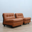 Amanta leather armchairs Cognac-Leder restauriert fauteuils vintage  Mario Bellini C&B Italia 1960s