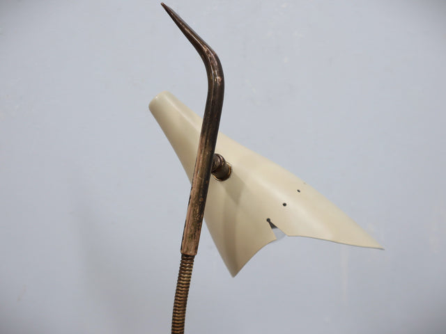 Rare and elegant table lamp designed by Oscar Torlasco for Lumen in the 1950s, a remarkable example of post-war Italian design.