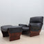 Osvaldo Borsani leather Canada armchair + ottoman, TECNO 1960s