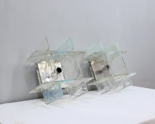 Murano glass sconces Carlo Nason for Mazzega 1960s Italy, set of 2