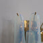 Pair of 1980s La Murrina Murano opal glass petal wall sconces with gold frame. Coppia applique vetro Murano La Murrina anni 80.