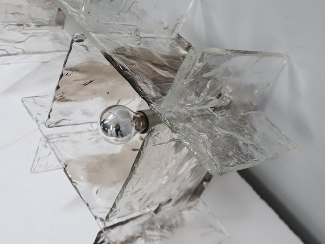 Pair of 1960s Carlo Nason Murano Glass Sconces Wandleuchten, Apliques cristal Murano