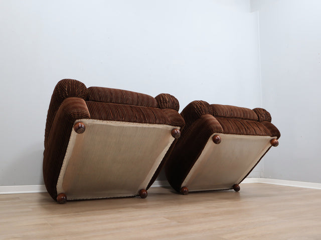 Coppia Poltrone Mid-Century Piazzesi Fauteuils italiens style 1970s Italienische 70er Sessel