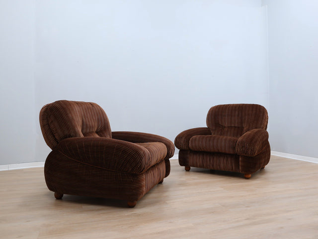 Coppia Poltrone Mid-Century Piazzesi Fauteuils italiens style 1970s Italienische 70er Sessel