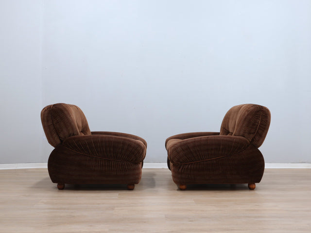 Coppia Poltrone Mid-Century Piazzesi Fauteuils italiens style 1970s Italienische 70er Sessel