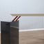 1980s Saporiti Post-Modern desk by Franco Corradini, sail-shaped white top, red metal legs. Scrivania vintage anni 80. Bureau Memphis design.