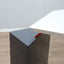 1980s Saporiti Post-Modern desk by Franco Corradini, sail-shaped white top, red metal legs. Scrivania vintage anni 80. Bureau Memphis design.