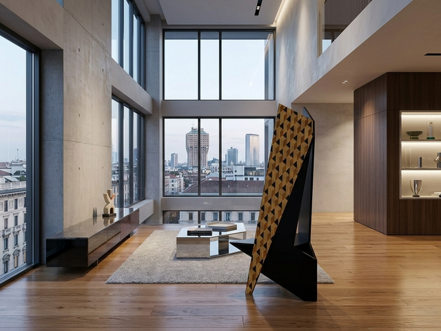 Postmodern High-Back chair Studio Alchimia & Memphis style 1980s