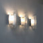 Lampe murale chrome et acrylique Italian plexiglass wall sconce Post modern wall lamps in stile Lámparas estilo Gae Aulenti per un lighting set e Italienische Vintage Wandbeleuchtung 