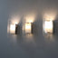 Set of 3 Italian chrome and acrylic blades wall sconces 1970s