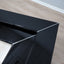 Paolo Piva Re Quadro coffee table for B&B Italia gloss top and travertine marble Table basse des années 1980 en laminé noir et socle en travertin