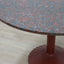 Peter Noever dining table, Zanotta red granite table, 1979 Postmodern marble table, round pedestal dining table