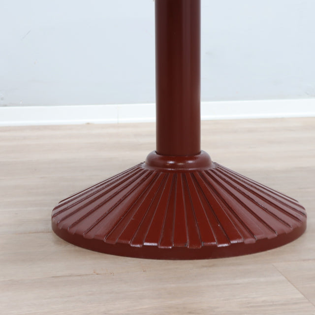 Peter Noever dining table, Zanotta red granite table, 1979 Postmodern marble table, round pedestal dining table