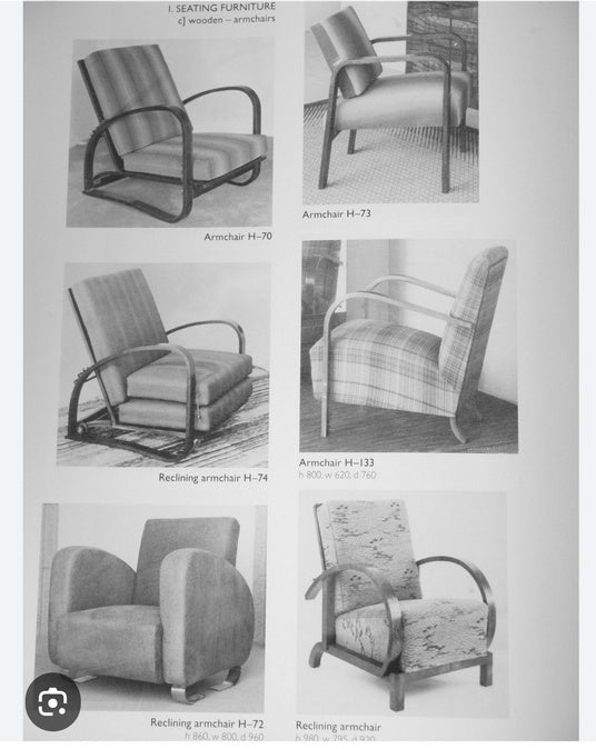 Art Deco armchairs by Halabala for Up Zavody 1930s