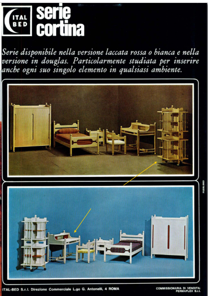 Italian writing desk Cortina series from late 1960s, featuring a distinctive minimal rustic design with clean lines and decorative rounded finials. Its generous proportions and well-conceived structure 