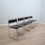 Set of 4 1970s Giovanni Carini Libellula Cantilever chairs for Planula in chromed steel and brown leather. Set 4 sedie Libellula Carini. Chaises Cantilever italiennes cuir. Cantilever Stühle Leder.