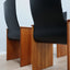 Segesta chairs Afra & Tobia Scarpa for Stildomus 1970s Walnut veneer wood fauteuils en cuir de créateur Designer-Holzstühle