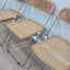 Set 4 sedie Plia Castelli Vienna straw folding chairs, chaises plianti vintage en cannage, Wiener Geflecht Design, rejilla de Viena y cromo.
