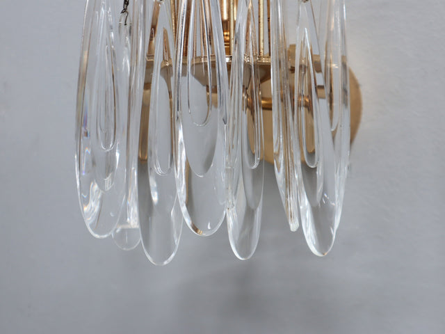 Set of 4 vintage Murano teardrop glass wall sconces 1980s