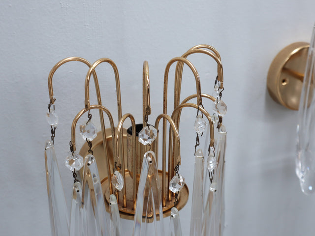 Set of 4 vintage Murano teardrop glass wall sconces 1980s