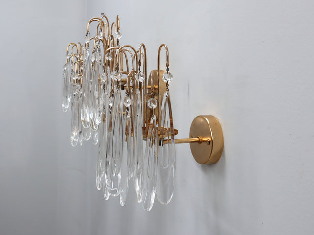 Set of 4 vintage Murano teardrop glass wall sconces 1980s