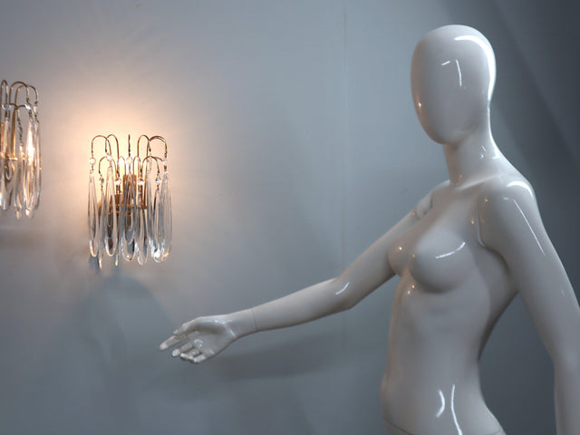 Set of 4 vintage Murano teardrop glass wall sconces 1980s