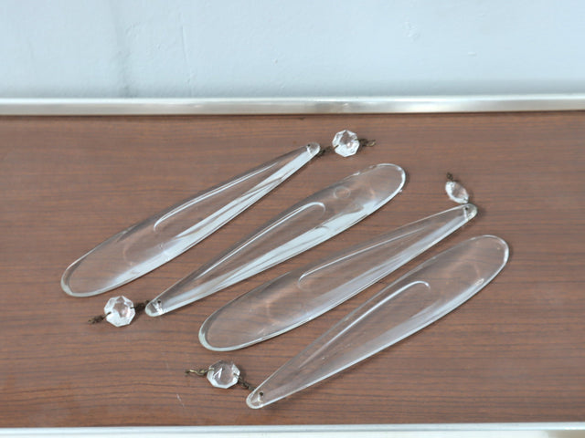 Set of 4 vintage Murano teardrop glass wall sconces 1980s