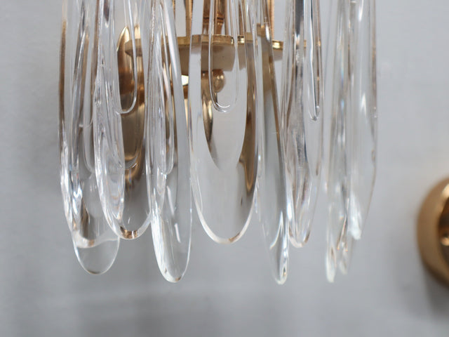 Set of 4 vintage Murano teardrop glass wall sconces 1980s