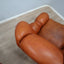1970s Italian leather clamshell lounge armchairs. Paire de fauteuils coquille cuir 70s. Paar Italienische Muschel Ledersessel 1970er.