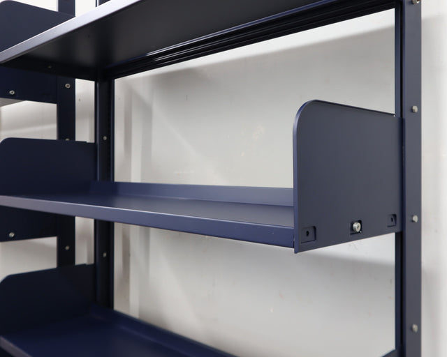 Vintage 1970s "Congresso" industrial metal bookcase by Lips Vago in rare bluette / Étagère modulable / Congresso Regal / Estantería azul