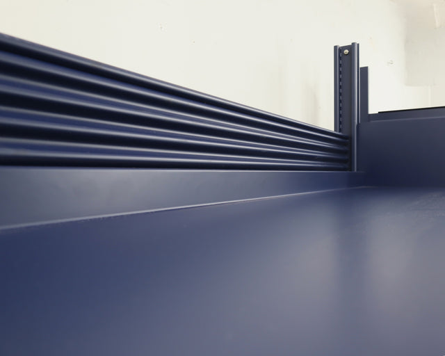 Vintage 1970s "Congresso" industrial metal bookcase by Lips Vago in rare bluette / Étagère modulable / Congresso Regal / Estantería azul