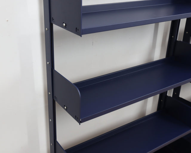 Vintage 1970s "Congresso" industrial metal bookcase by Lips Vago in rare bluette / Étagère modulable / Congresso Regal / Estantería azul