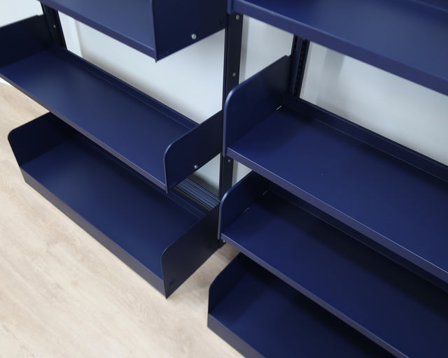 Vintage 1970s "Congresso" industrial metal bookcase by Lips Vago in rare bluette / Étagère modulable / Congresso Regal / Estantería azul