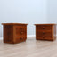 Pair of late 1970s solid walnut nightstands: coppia comodini legno massello anni 70, chevets vintage, Nachttische aus Massivholz, mesillas de diseño.