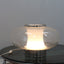 1960s Murano pulegoso and incamiciato glass Space Age table lamp with chrome base. Lampe Murano 60s pulegoso. Murano Pulegoso Tischleuchte.   