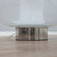 1960s Murano pulegoso and incamiciato glass Space Age table lamp with chrome base. Lampe Murano 60s pulegoso. Murano Pulegoso Tischleuchte.   