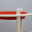 1960s Italian Space Age white lacquered wood serving trolley with orange ABS tray. Desserte vintage orange et blanc 60s. Space Age Servierwagen.   